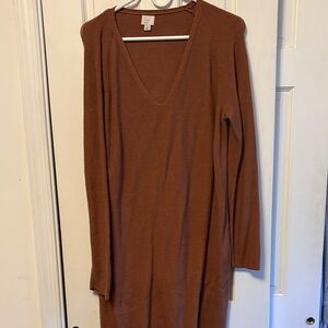 New- a new day  V-Neck Long Sleeve sweater Dress